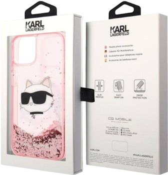 Панель CG Mobile Karl Lagerfeld Glitter Choupette Head для Apple iPhone 14 Plus Pink (3666339086978)