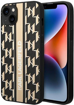 Etui CG Mobile Karl Lagerfeld Monogram Stripe do Apple iPhone 14 Plus Brazowy (3666339084851)