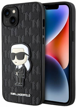 Панель CG Mobile Karl Lagerfeld Saffiano Monogram Ikonik для Apple iPhone 14 Plus Black (3666339122553)