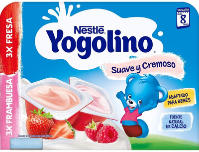 Йогурт Nestle Yogolino Strawberry and Raspberry 6 x 60 г (7613035737105)