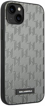 Панель CG Mobile Karl Lagerfeld Saffiano Mono Metal Logo для Apple iPhone 14 Plus Grey (3666339085094)