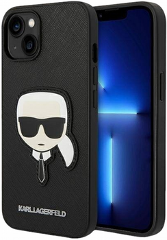 Панель CG Mobile Karl Lagerfeld Saffiano Karl Head Patch для Apple iPhone 14 Plus Black (3666339077044)