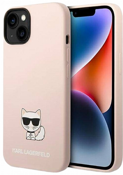 Etui CG Mobile Karl Lagerfeld Silicone Choupette Body do Apple iPhone 14 Plus Jasnorozowy (3666339076641)