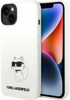 Etui CG Mobile Karl Lagerfeld Silicone Choupette do Apple iPhone 14 Plus Bialy (3666339086770)