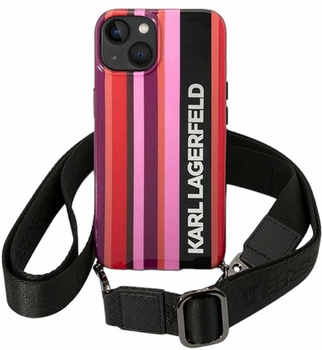 Панель CG Mobile Karl Lagerfeld Color Stripes Strap для Apple iPhone 14 Plus Pink (3666339094201)