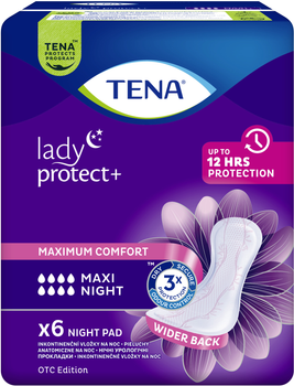 Урологические прокладки Tena Lady Protect Maxi Night женские 6 шт (7322541120850)