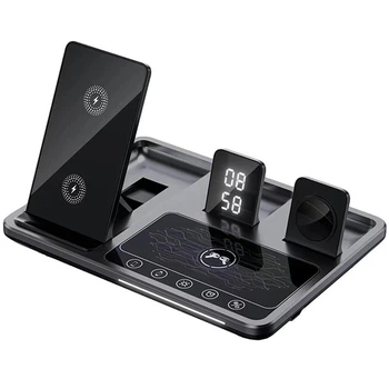 Портативний зарядний пристрій R11 4in1 with clock Black