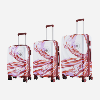 Zestaw walizek na 4 kólkach 3 szt Semi Line T5654-0 Biały/Czerwony (5903563565403)