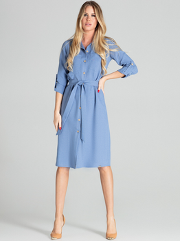 Sukienka koszulowa damska Figl M701 XL Niebieska (5902194379793)
