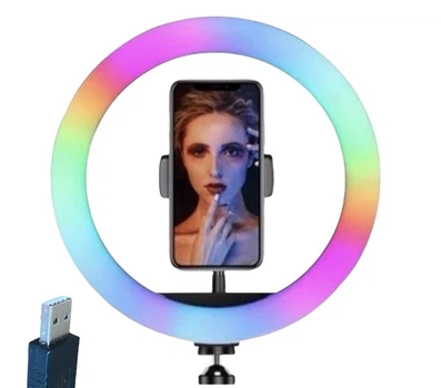 Кольцевая лампа RGB LED MJ36 USB Power Bank (36 см) БЕЗ ШТАТИВА