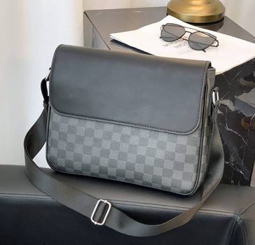 Стильна чоловіча сумка планшетка у клітку барсетка Store