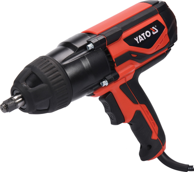 Гайковерт ударний мережевий YATO 1/4" HEX x 1/2" F, 1020 Вт, 600 Нм, 2600 об/хв + 4 головки і кейс (YT-82021)