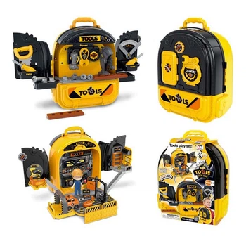 Игровой набор Tools 008-992 представляет собой 3 в 1: включает в себя слесарную мастерскую, СТО, игровую фигурку, все удобно упаковано в рюкзаке.