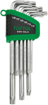 Набор Г-образных ключей Torx Toptul T10-T50 длинных 9 предметов (GAAL0914) (GSN-09LS)