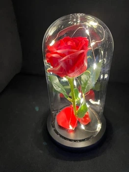 Роза в колбе Красный с LED подсветкой&nbsp; (SH774452)