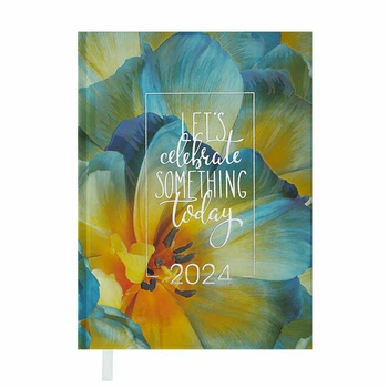Ежедневник BuroMax Стандарт Magic "Желто-голубые цветы - Let's celebrate something today" 2024 336 стр (BM.2159-14)