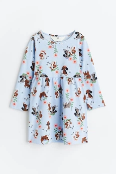 Платье для девочки голубое Собачки H&M 92см (400093925)