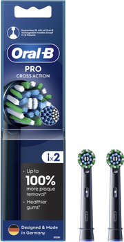 Насадки для електричної зубної щітки Oral-B Pro Cross Action Чорні, 2 шт (8006540847657)