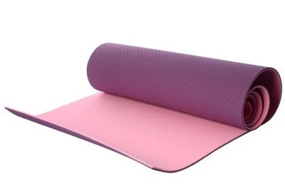 Коврик для йоги и фитнеса Profi SP 0613-1 ТРЕ двухслойный 181см × 61см × 6 мм фиолетовый с розовым