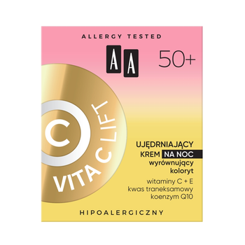 Крем AA Vita C Lift 50+ зміцнюючий для вирівнювання тону шкіри нічний 50 мл (5900116082745)