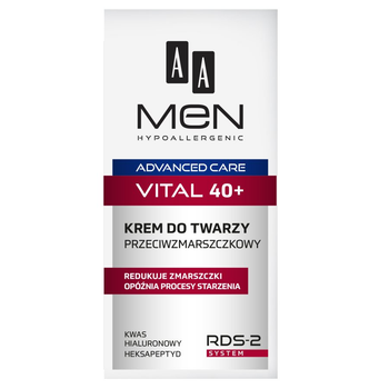 Крем для обличчя AA Men Advanced Care Vital 40+ проти зморшок 50 мл (5900116025261)