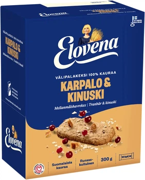 Галети з вівса Elovena журавлина та карамель 300 г (6411200111528)
