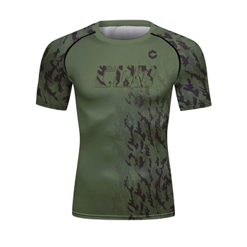 Рашгард (короткий рукав) Camo компресійний для чоловіків для занять спортом (MMA спорзал біг) - М