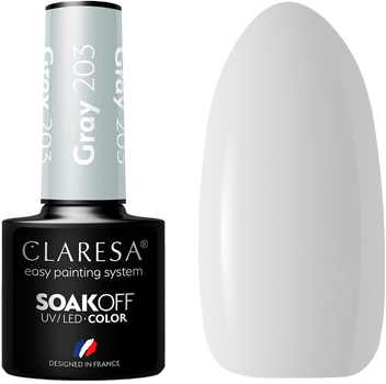 Гель-лак для нігтів Claresa Soak Off UV/LED Gray 203 5 г (5902846077671)