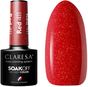 Гель-лак для нігтів Claresa Soak Off UV/LED Red 411 5 г (5902846077220)
