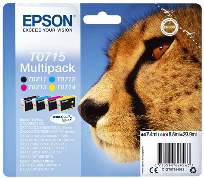 Zestaw tuszy Epson T0715 Multipack Cyan/Magenta/Yellow/Black (8715946624563)