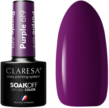 Гель-лак для нігтів Claresa Soak Off UV/LED Purple 619 5 г (5902846078975)