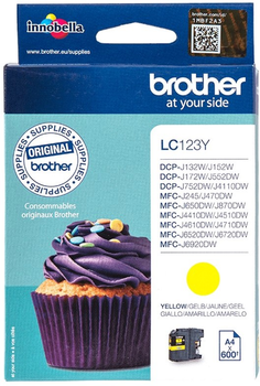 Tusz Brother LC-123Y Yellow (4977766713924)