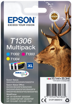 Zestaw tuszy Epson T1306 Multipack Cyan/Magenta/Yellow (8715946624860)