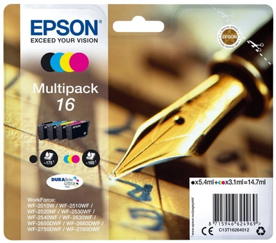 Zestaw tuszy Epson 16 Multipack Cyan/Magenta/Yellow/Black (8715946624969)