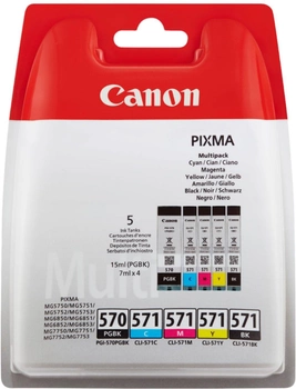 Zestaw tuszy Canon PGI-570 CLI-571 Multipack Cyan/Magenta/Yellow/Black (8714574631660)