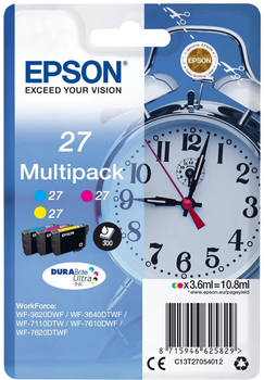 Zestaw tuszy Epson 27 Multipack Cyan/Magenta/Yellow (8715946625829)