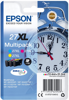 Zestaw tuszy Epson 27XL Multipack Cyan/Magenta/Yellow (8715946625928)
