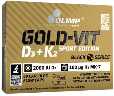 Вітаміни Olimp Gold Vit D3+K2 60 капсул (5901330075636)