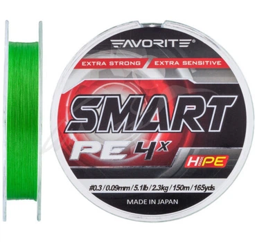 Шнур Favorite Smart PE 4x 150м (салат.) #2.5/0.256мм 13кг,1693.10.29