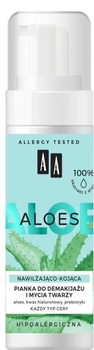 Pianka do demakijażu i mycia twarzy AA Aloes 100% Aloe Vera Extract nawilżająco - kojąca 150 ml (5900116079622)