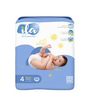 Підгузники Ila Ultra Delicate Maxi Розмір 4 (9-14кг) 50 шт.