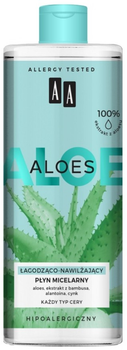 Płyn micelarny AA Aloes 100% Aloe Vera Extract łagodząco-nawilżający 400 ml (5900116069692)