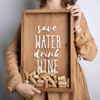 Рамка копилка "Save water drink wine" для пробок PN0580