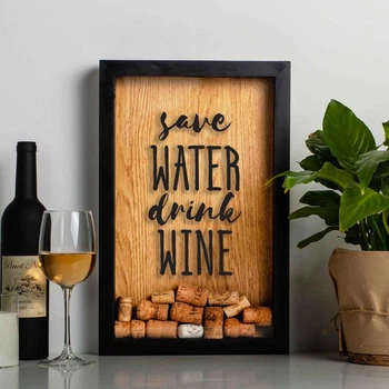 Рамка копилка "Save water drink wine" для пробок PN0576