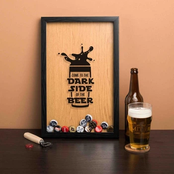 Рамка-копилка для пивных крышек "Come to the dark side of the beer" PN0605