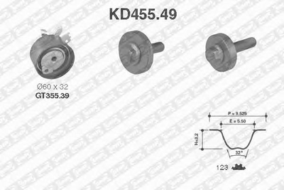 Комплект зубчатых ремней SNR KD455.49