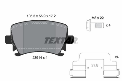 2391402 TEXTAR Гальмівні колодки до дисків