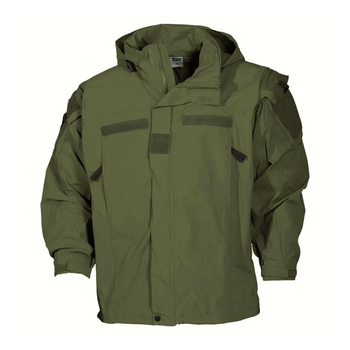 Мужская куртка демисезонная с капюшоном US Gen III Level 5 MFH Olive M Kali AI074 с регулируемыми липучками на манжетах ветро - водонепроницаемая