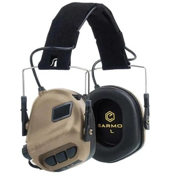 Активні складні навушники Earmor М31 з кріпленням на шолом OPS Core чебурашка Койот Kali 900890 AI135 для активного приглушення динамічних звуків