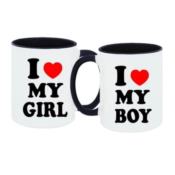 Парные чашки I Love Boy Girl 330 мл (стандарнтая емкость)